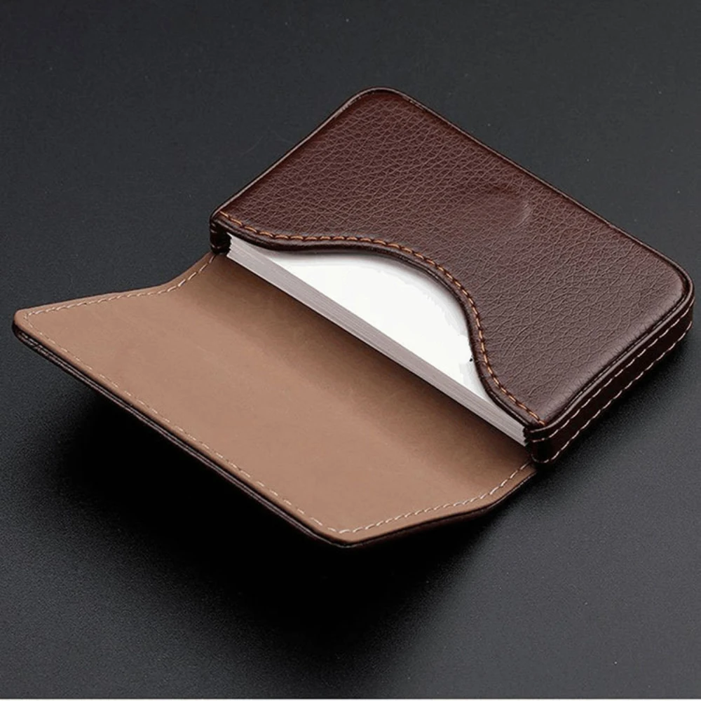 Index Card Holder - Sized Stitched PU Leather Credit Card