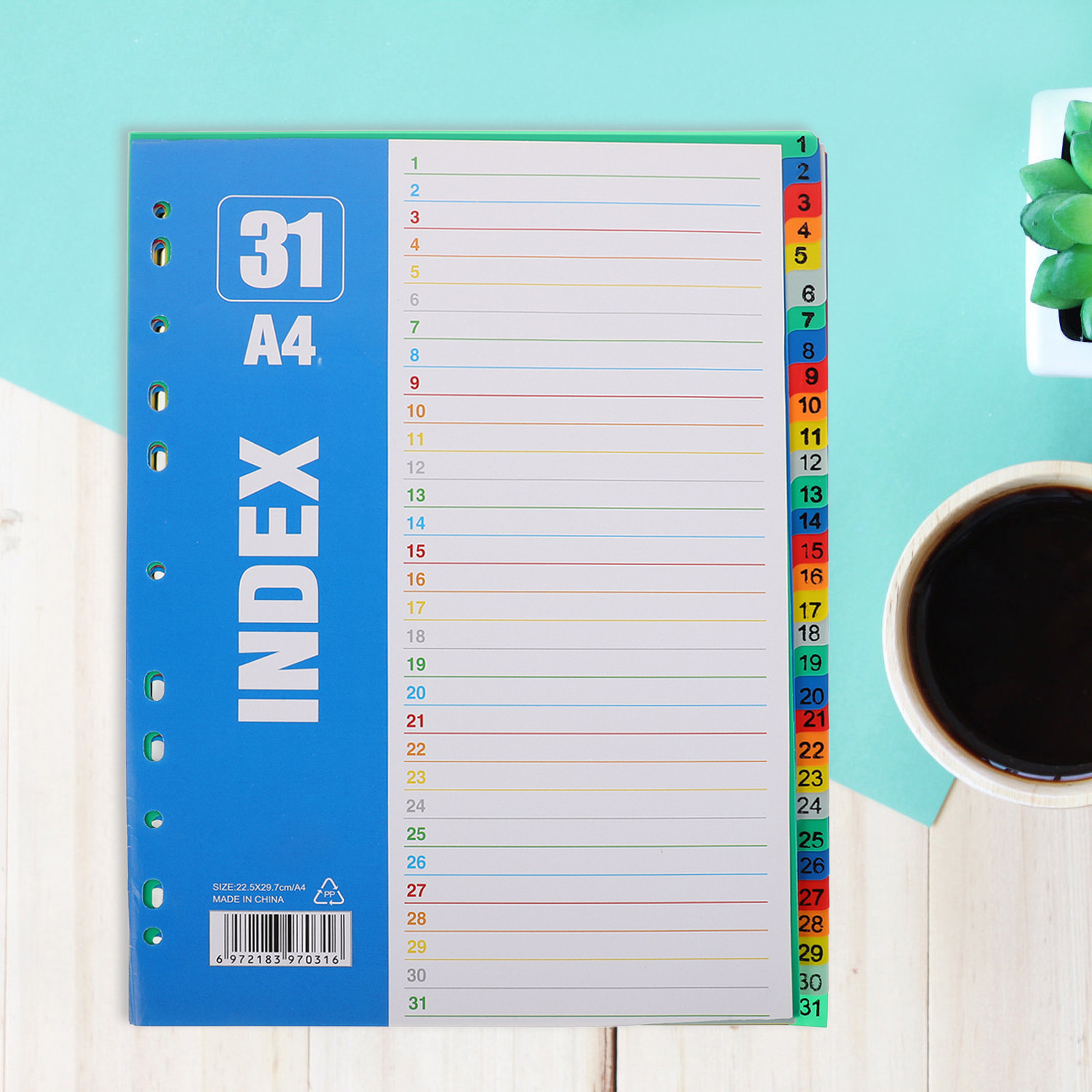 Tab Divider A4 - 1Set A4 11-Hole Number Dividers Index