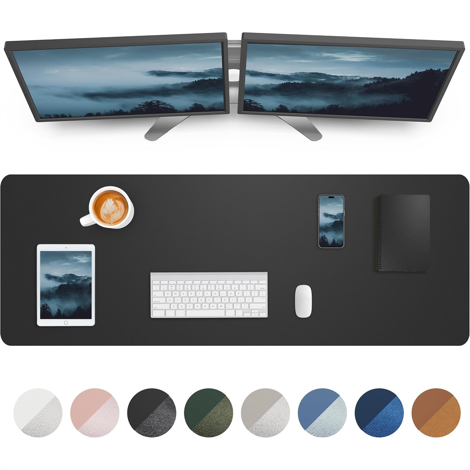 Leather Desk Pad - Large Desk Mat 55x17 inch Leather