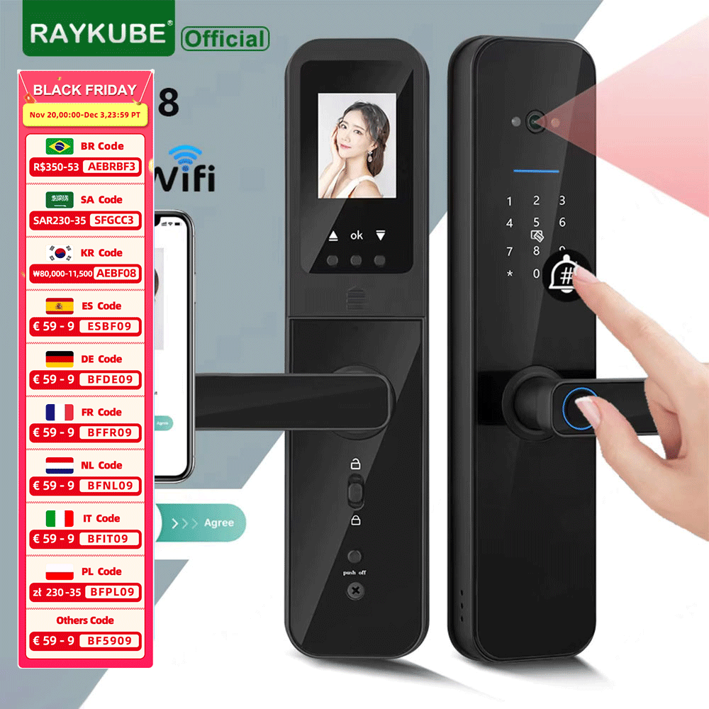 Letter Opener Brass - RAYKUBE F008 Tuya Wifi peephole HD