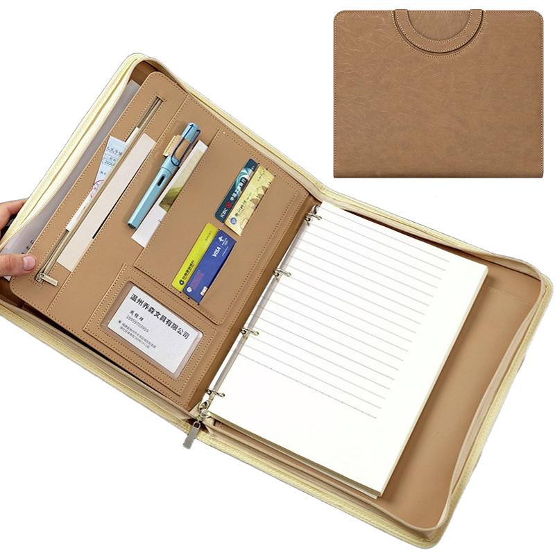 Binder A4 Lever - Multifunctional A4 PU Leather Business Portfolio