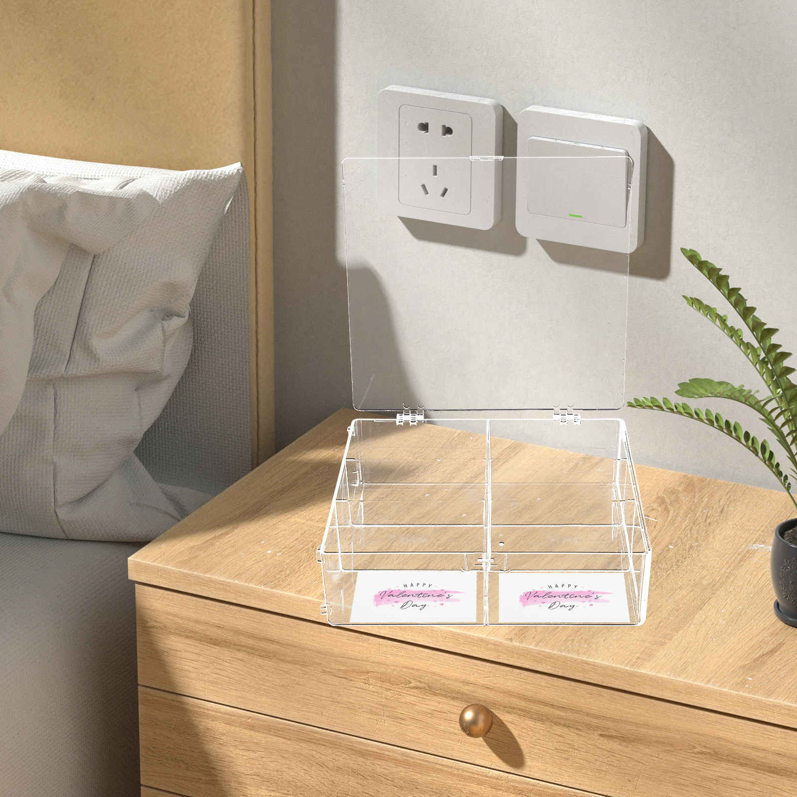 Card Index Box - Clear Multipurpose Plastic Storage Box for