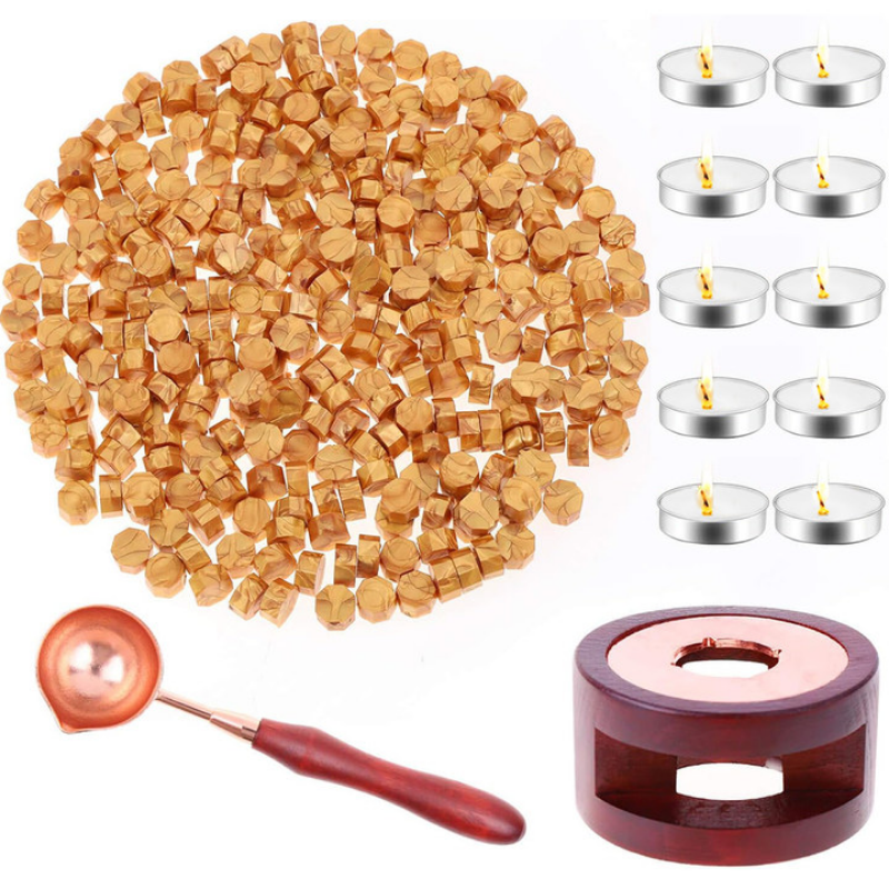 Wax Seal Set Includes 200 Gold - đánh giá và giá Wax Seal Stamp Set