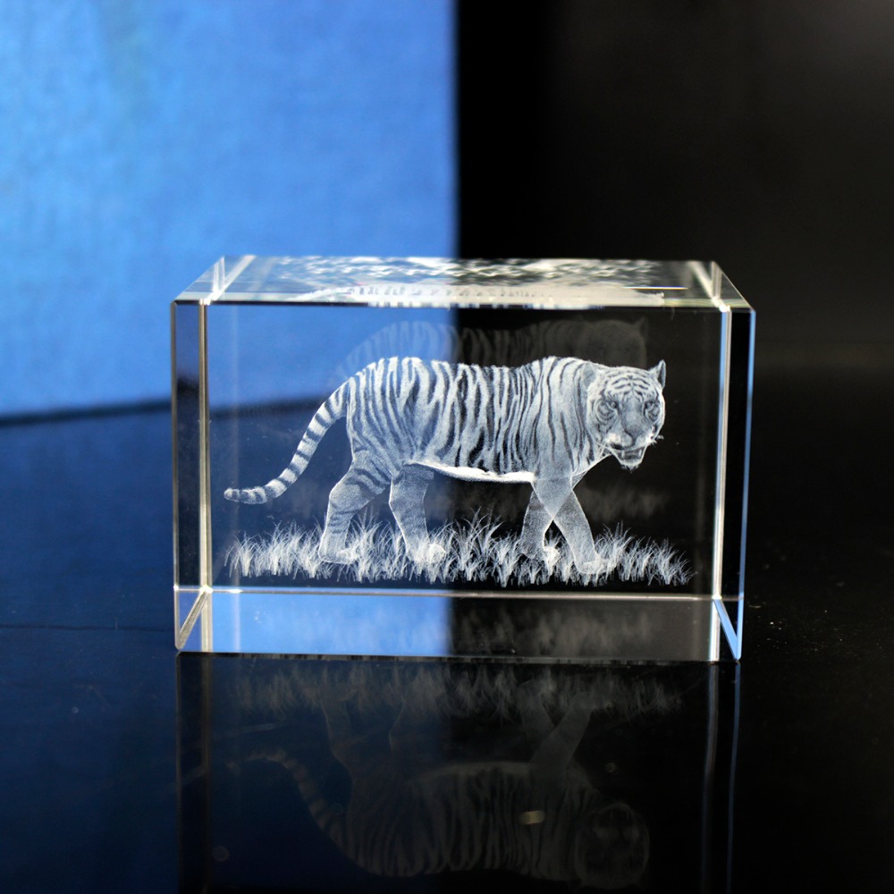K9 Crystal Tiger Model Statue  - đánh giá và giá Paper Weight Crystal