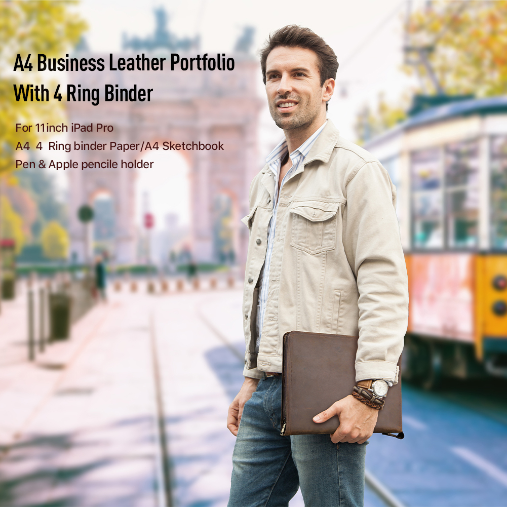 Luxury Retro A4 Cowhide Busine - đánh giá và giá Binder A4 Lever
