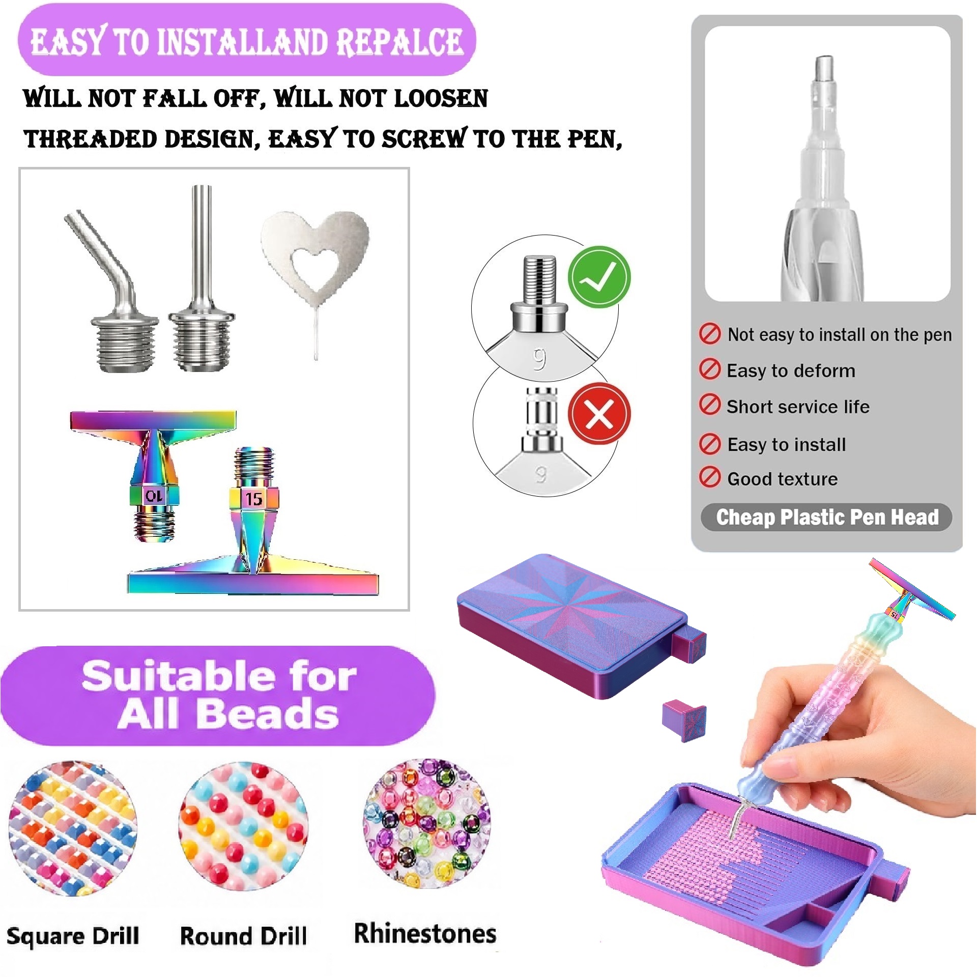 3D Diamond Pattern Dotting Pen - đánh giá và giá Correction Pen Fine