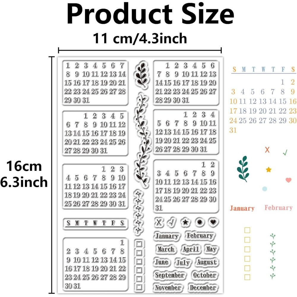 Calendar Clear Stamps Sheets R - đánh giá và giá Rubber Date Stamp