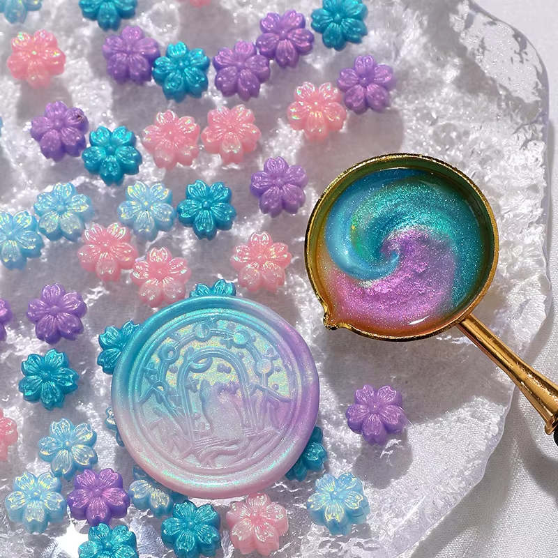 100pcs Aurora Cherry Blossom F - đánh giá và giá Wax Seal Stamp Set