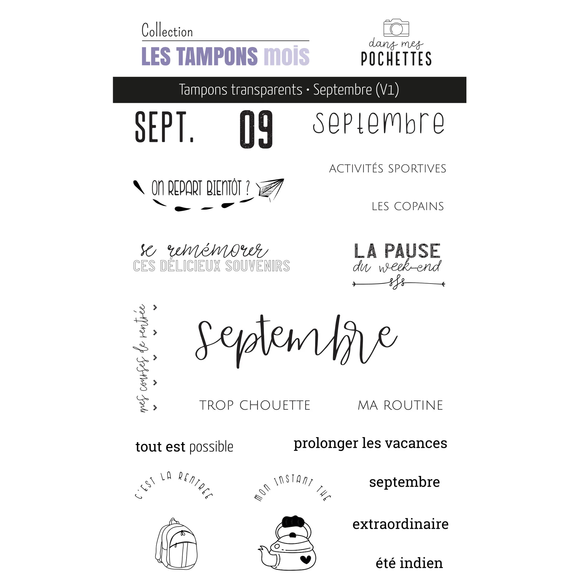 French Month Themed Clear Stam - đánh giá và giá Rubber Date Stamp