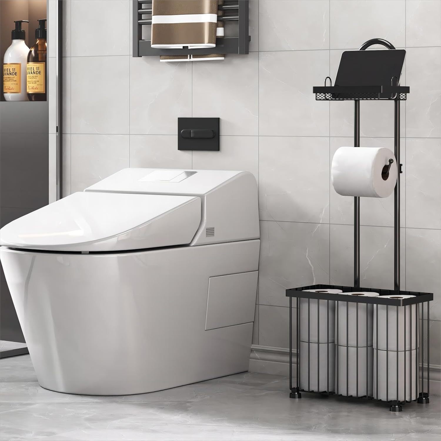 Black household bathroom tissu - đánh giá và giá Magazine Holder Rack