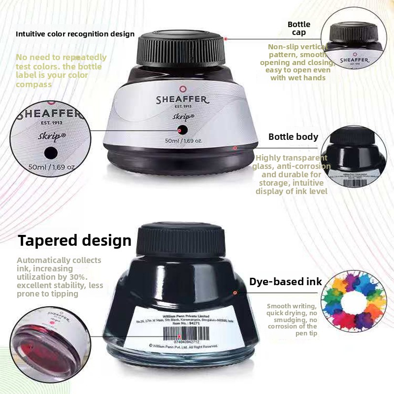 American SHEAFFER Color Dye In - đánh giá và giá Fountain Pen Bottled Ink