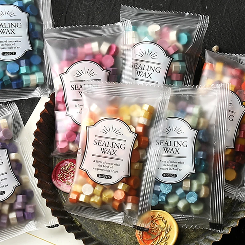 200pcs/bag Octagon Mixed Color - đánh giá và giá Wax Seal Stamp Set