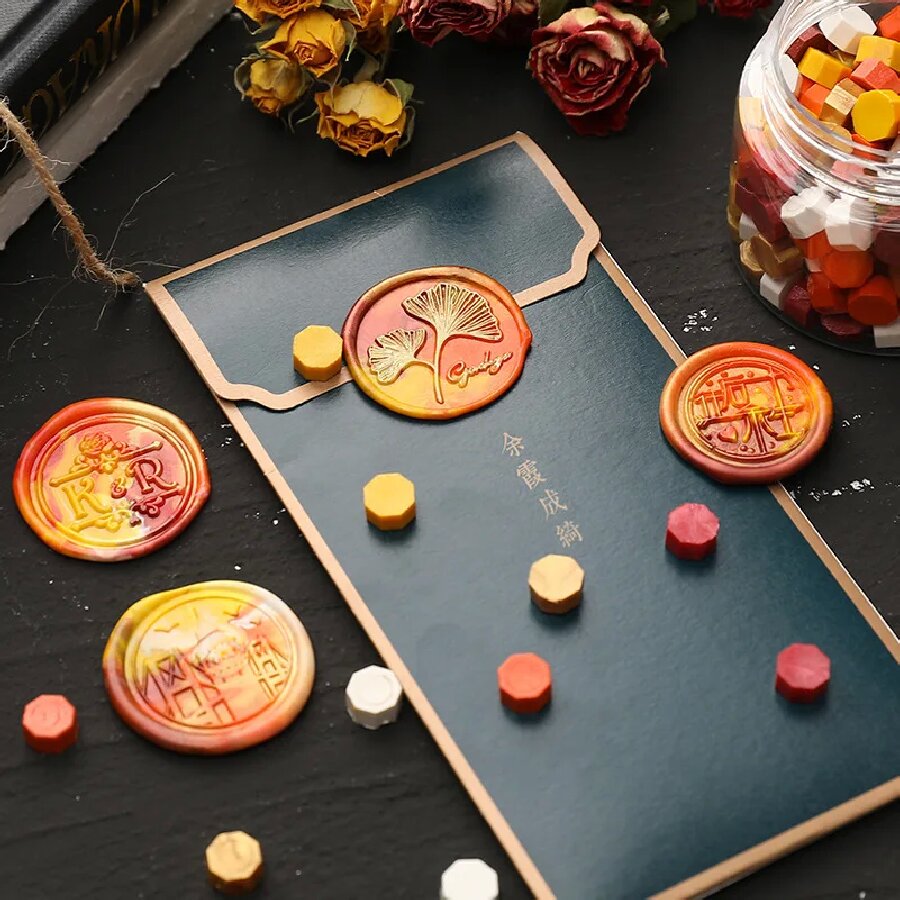 200pcs/bag Octagon Mixed Color - đánh giá và giá Wax Seal Stamp Set