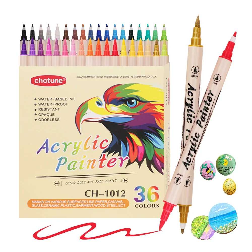 12-36 Colors Acrylic Paint Mar - đánh giá và giá Correction Pen Fine