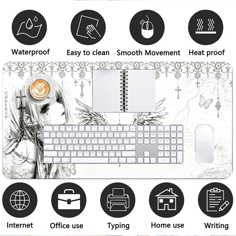 Leather Mousepad Black White A - đánh giá và giá Leather Desk Pad