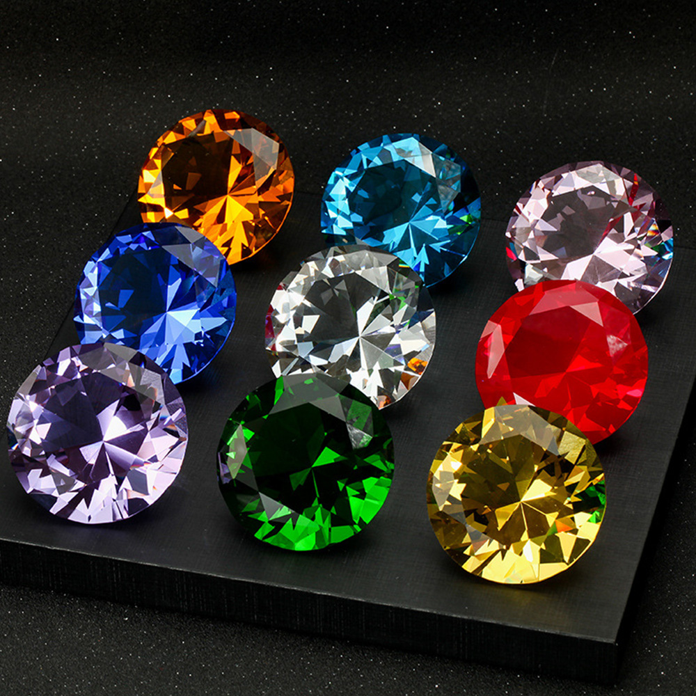 10 Màu Pha Lê Hình Kim Cương S - đánh giá và giá Paper Weight Crystal