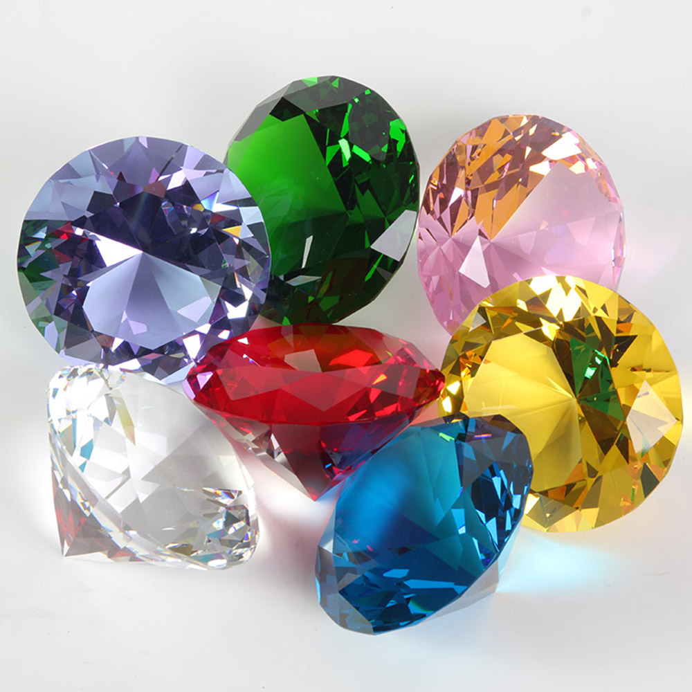 10 Màu Pha Lê Hình Kim Cương S - đánh giá và giá Paper Weight Crystal