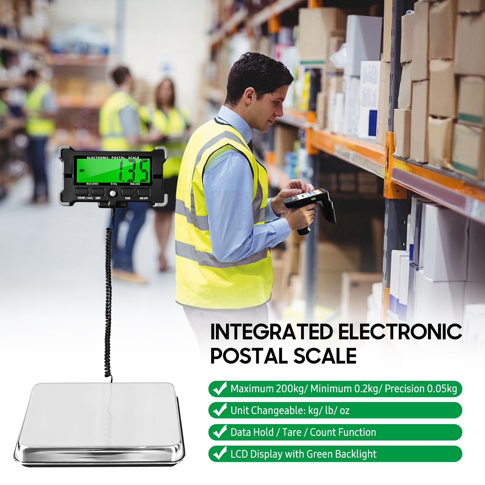 PS21 Digital Scale 200KG 120KG - đánh giá và giá Tape Dispenser Weighted