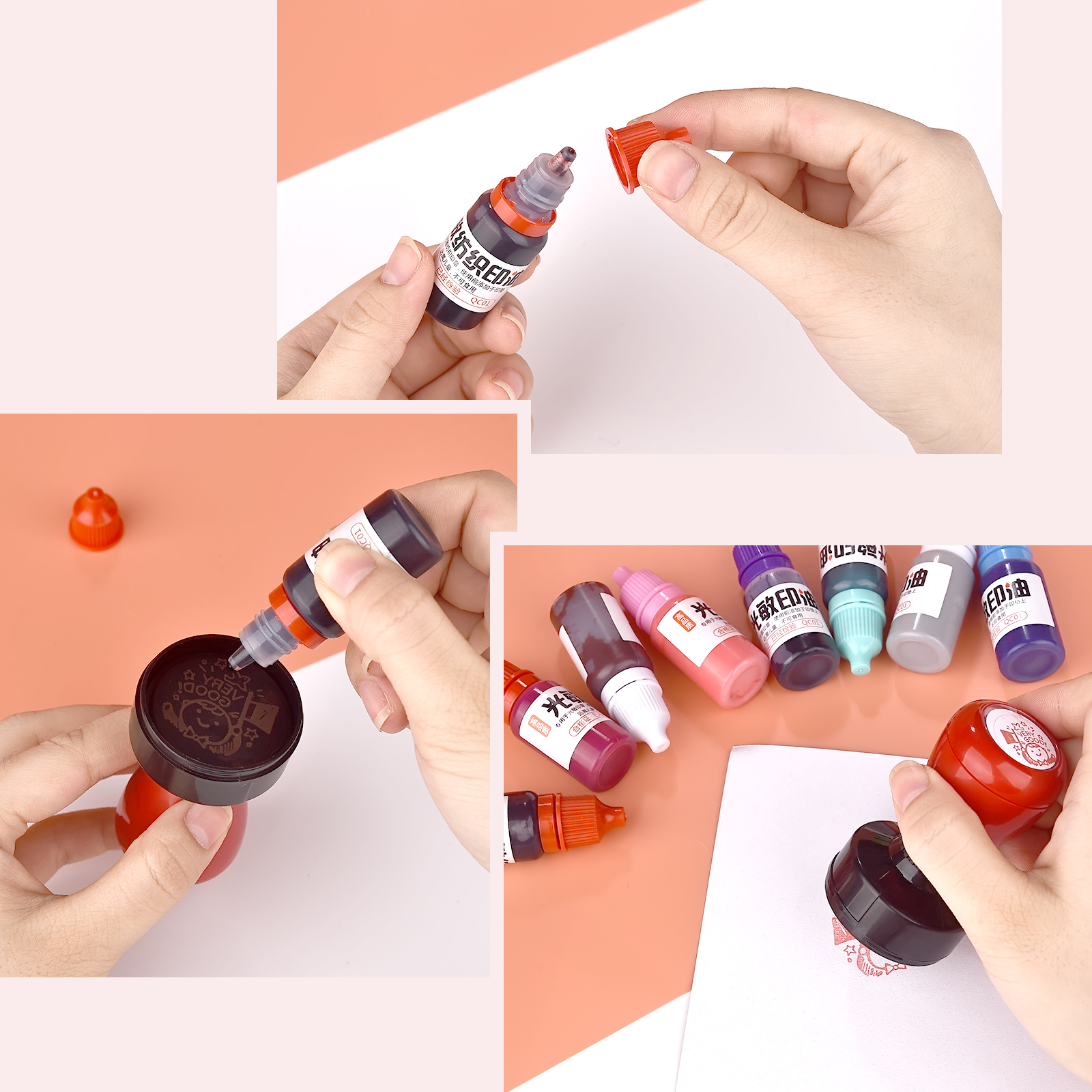 10ml Refill Ink 13 Color Rubbe - đánh giá và giá Rubber Date Stamp