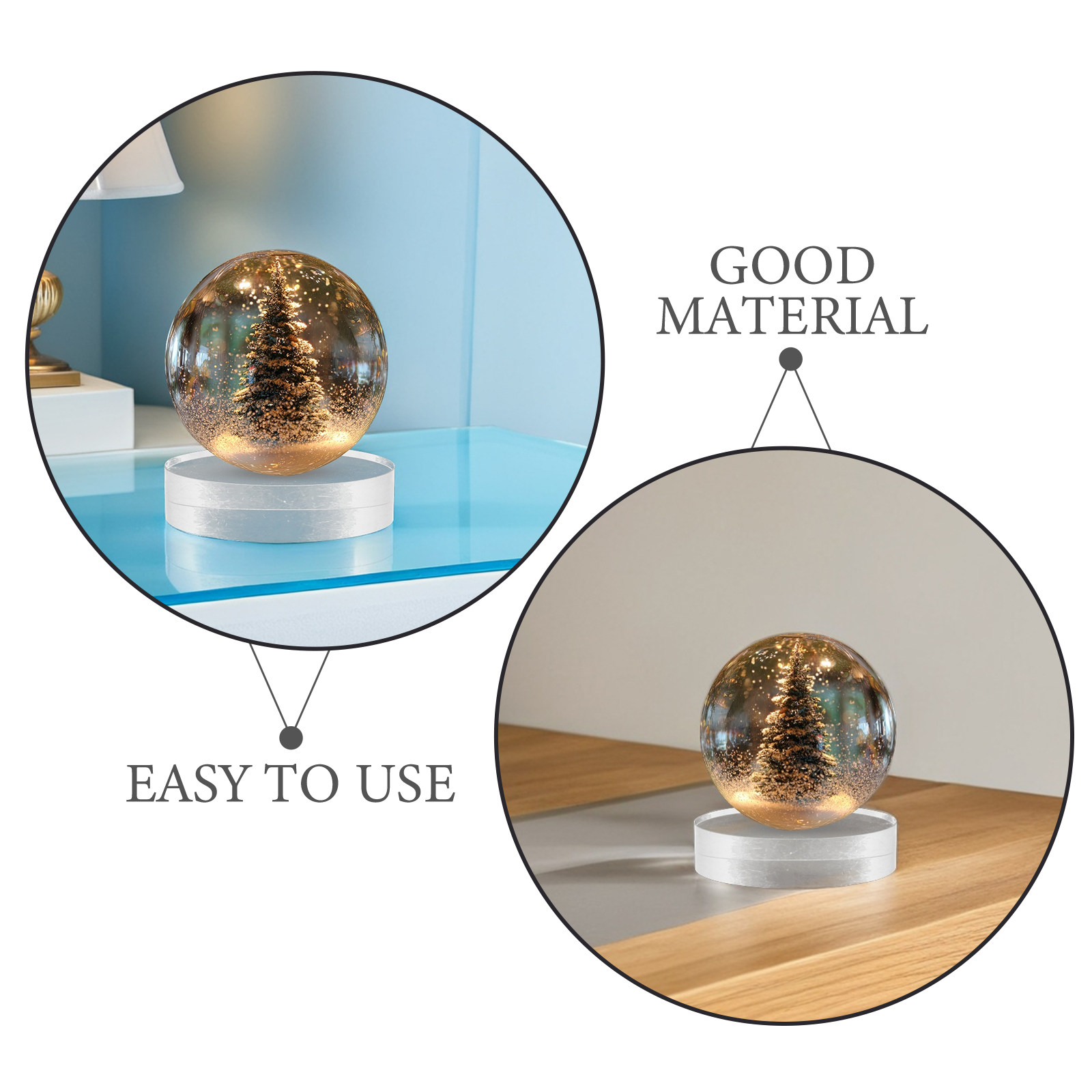 2Pcs Transparent Round Glass P - đánh giá và giá Book Weight Glass